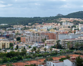 Buildings and homes in tourist area of mallorca