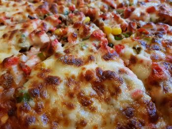 Full frame shot of pizza