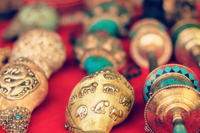 Close-up of objects for sale