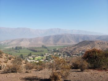 Scenic view of landscape against clear sky