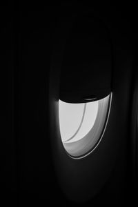 Close-up of airplane window