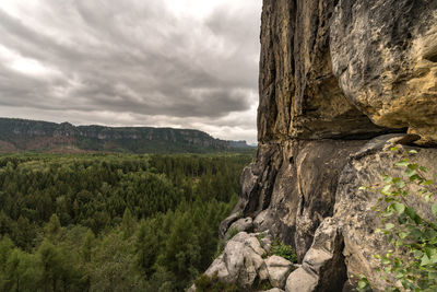 Scenic view of land against sky