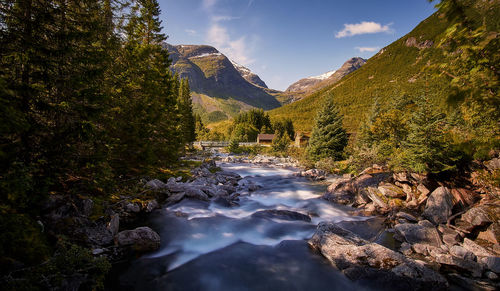 Cabins near Øvstestølbrua, valldal, norway