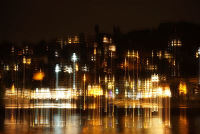 View of illuminated city at night