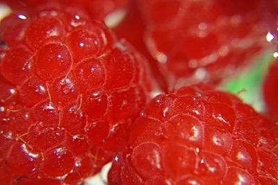 Full frame shot of water drops on strawberry