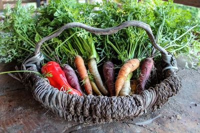 Close-up of vegetables in basket