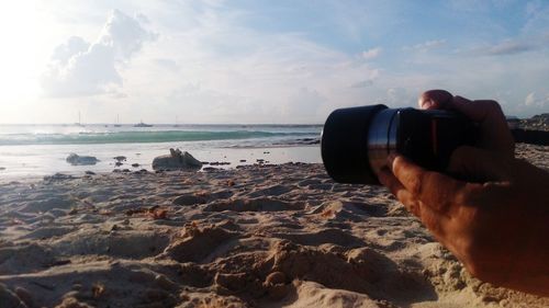View of sea against clear sky