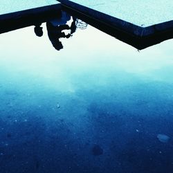 Close-up of blue water against sky