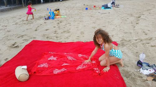 Women sitting on beach