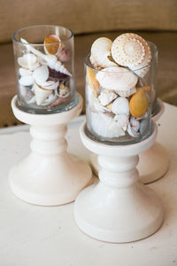 Close-up of ice cream and spoon on table