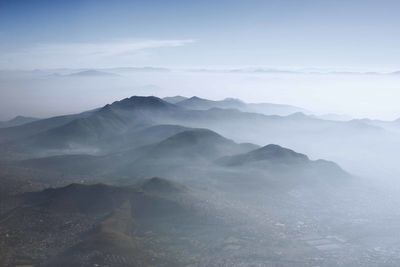 Scenic view of mountains against sky