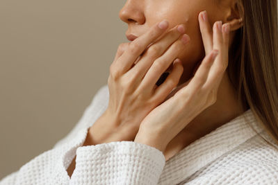 Close-up of woman with eyes closed