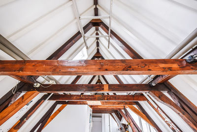 Low angle view of building ceiling