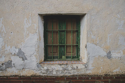 Closed door of old building