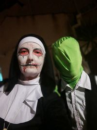 Portrait of woman with face paint