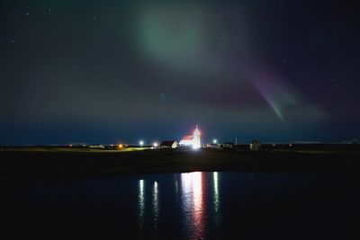 Scenic view of illuminated star field against sky at night