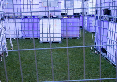 View of shopping cart in grass