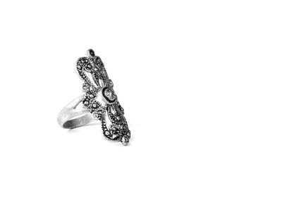 High angle view of ring on white background
