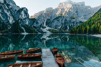 Scenic view of lake and mountains