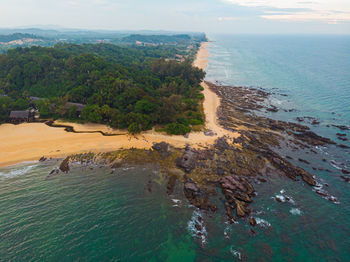 High angle view of bay on beach