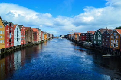 View of river along buildings