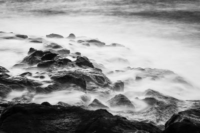 Long exposure of rocky coastline at gran canaria. 