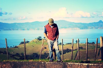 Man standing on mountain