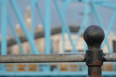 Close-up of railing