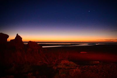 Scenic view of sea at sunset