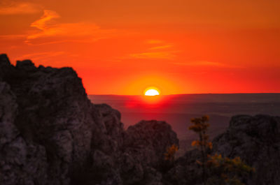 Scenic view of dramatic sky during sunset