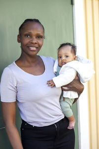 Mother holding baby