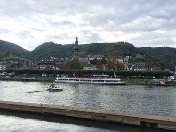 View of river against cloudy sky