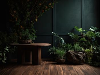 Potted plant on table