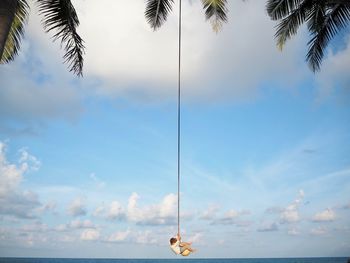 Low angle view of sea against sky