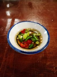 Close-up of salad in plate on table