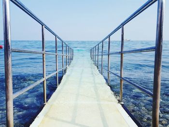 View of sea against clear sky