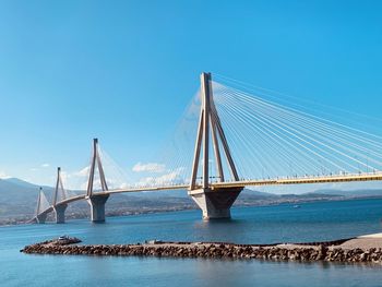 View of suspension bridge against sky