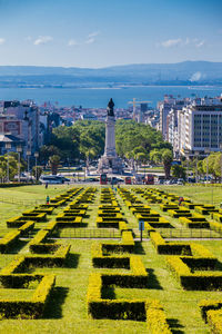 Eduardo vii park in a beautiful early spring day at the city of lisbon in portugal