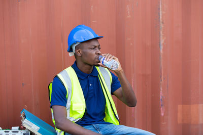 Young man working