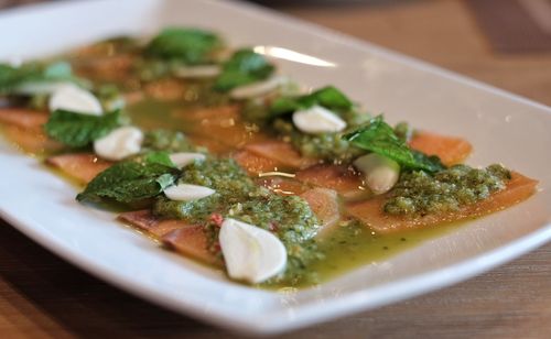 Close-up of salad in plate on table