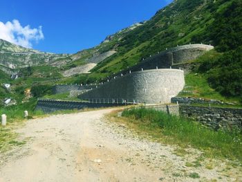 Scenic view of dam against sky