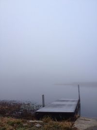 Scenic view of sea during foggy weather