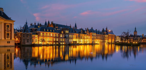 Reflection of buildings in water