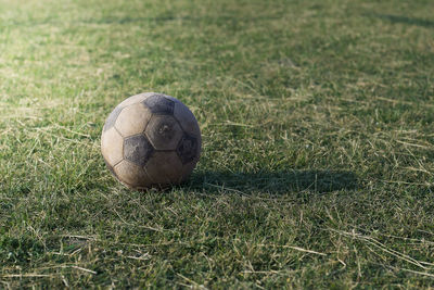 Close-up of ball on field