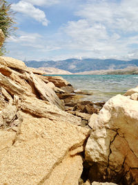 Scenic view of rocky mountains against sky