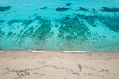 High angle view of beach