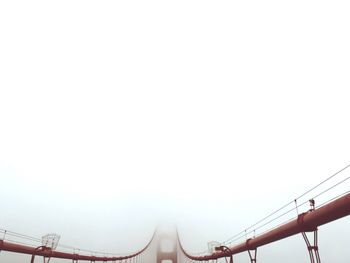 Golden gate bridge during foggy weather