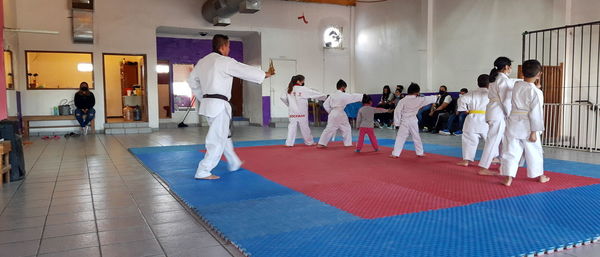 Group of people in row