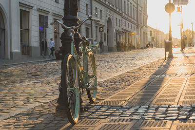 Bicycle on street in city