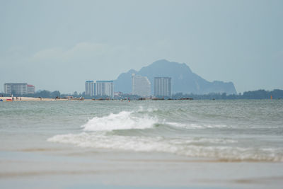 Hua hin coastline landscape with small waves